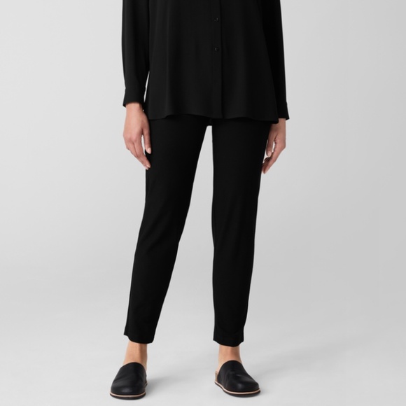 NWOT EILEEN FISHER Stretch Crepe Slim Ankle Pants S - Picture 1 of 6